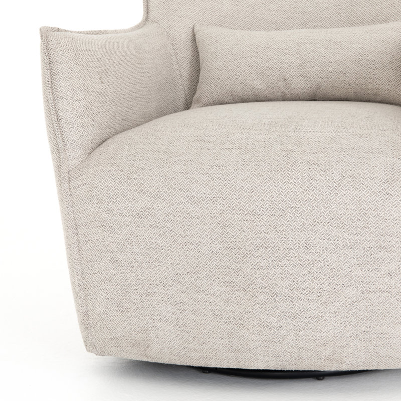 Kimble Swivel Curved Chair, Noble Platinum Polyester
