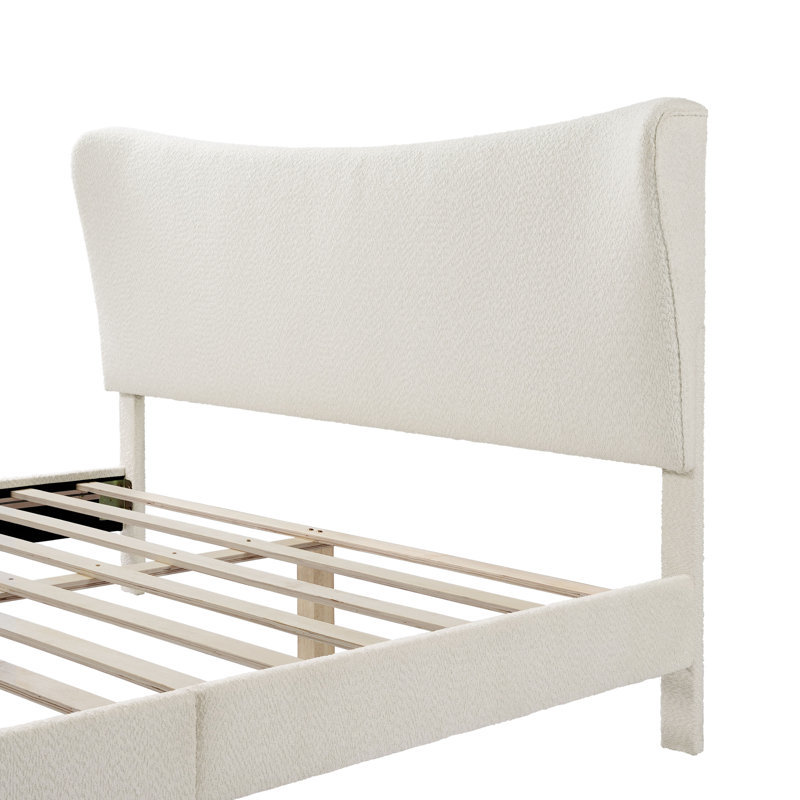 Anij Upholstered Wingback Bed