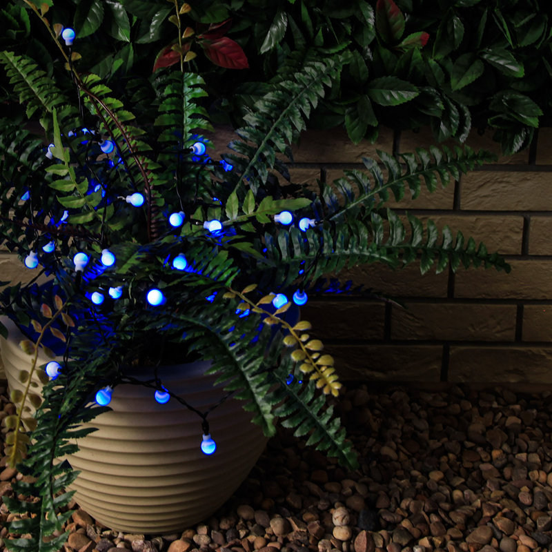 Tabor LED Solar Powered Fairy String Light, Blue, 5M