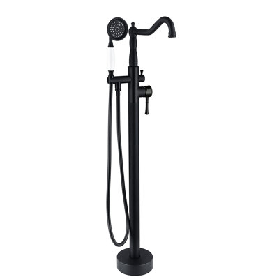 Freestanding Bathtub Faucet With Hand Shower, Construction Style Metal Contemporary