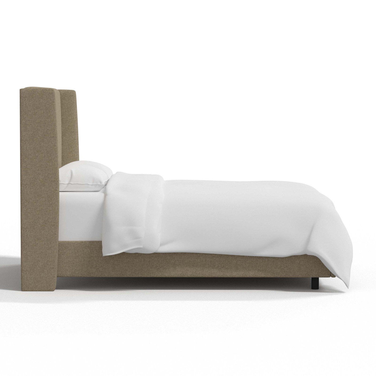 Tilly Upholstered Wingback Bed, King, Zuma Natural Textured Linen