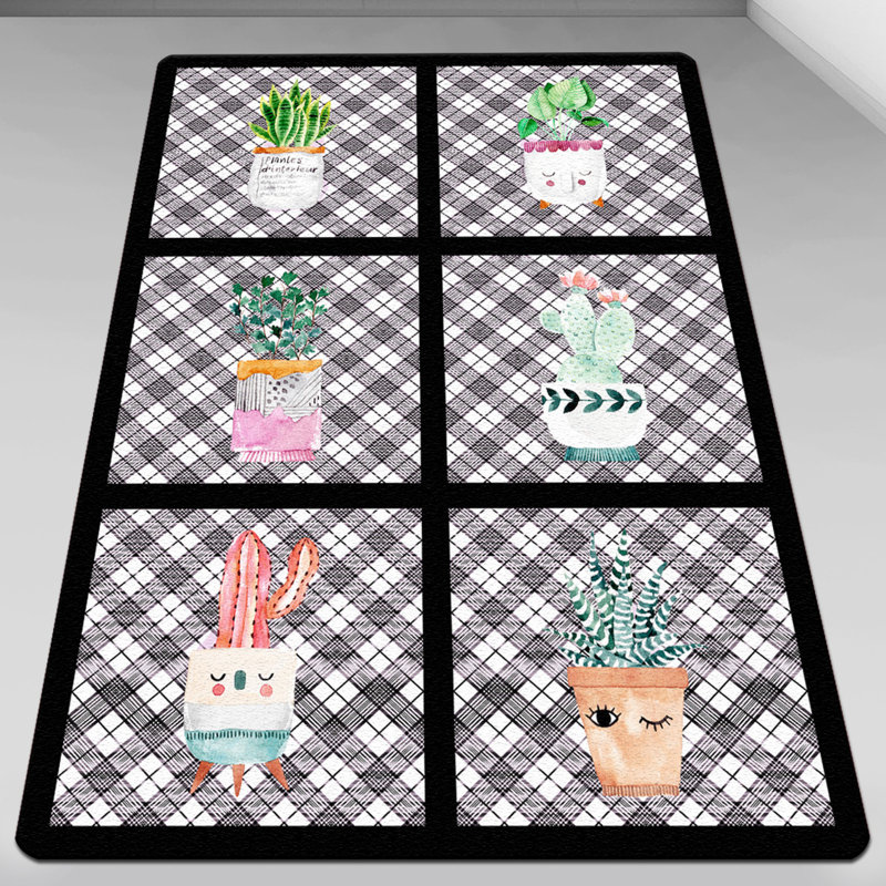Tapis antidérapant de qualité supérieure, 4,9 x 7,9 pieds, 100% polyester, hauteur de poils de 0,4 po | Antibactérien, lavable à la machine, facile d'entretien | Parfait pour le salon, la chambre à coucher et le bureau, conception douce et durable