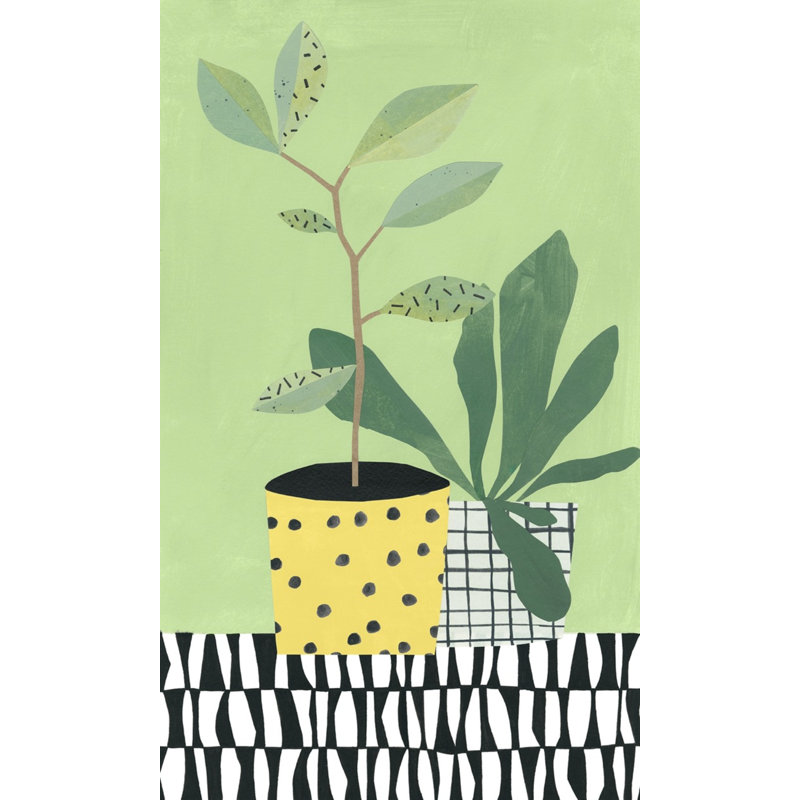 Table Plant 4 Print by Marie Lawyer, Black Framed, 30" H x 20" W