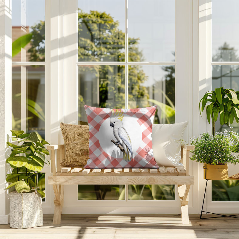 Coussin réversible intérieur / extérieur Cockatoo, 18 x 18, Pêche