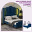 House of Hampton Velvet Upholstered Wingback Bed With LED Light-417106632-404329078