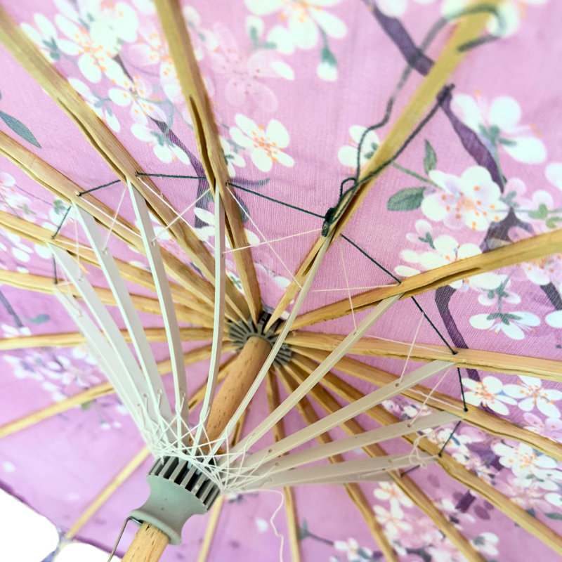 Parasol en soie 33 po Classic Asian, Mauve