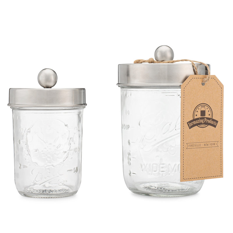 Stainless Steel and Glass Apothecary Jar Set