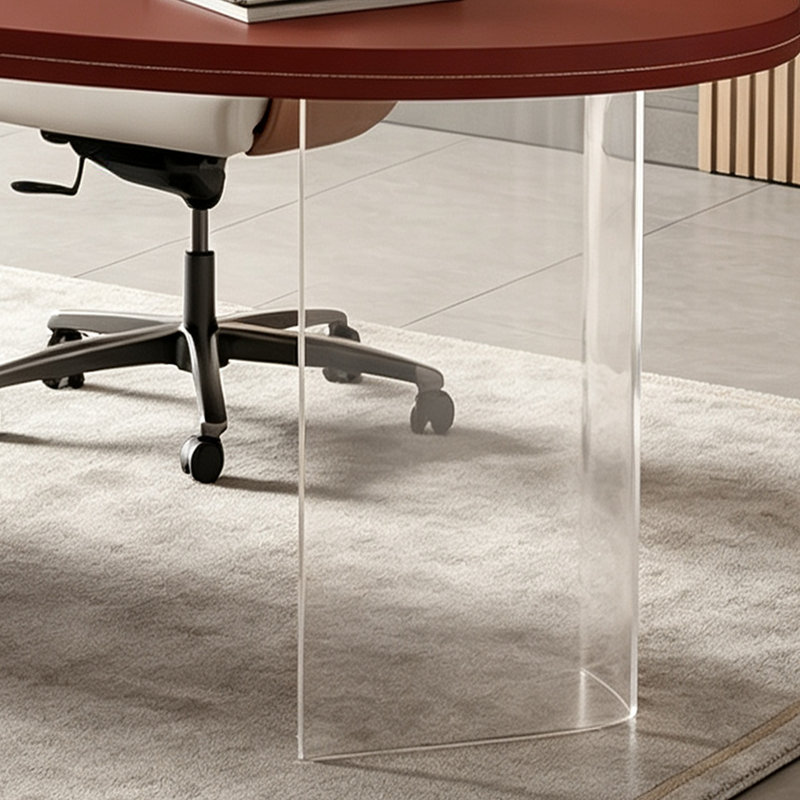 Bureau moderne de luxe aux formes irrégulières, 29.53" H x 78.74" W x 30.31" D