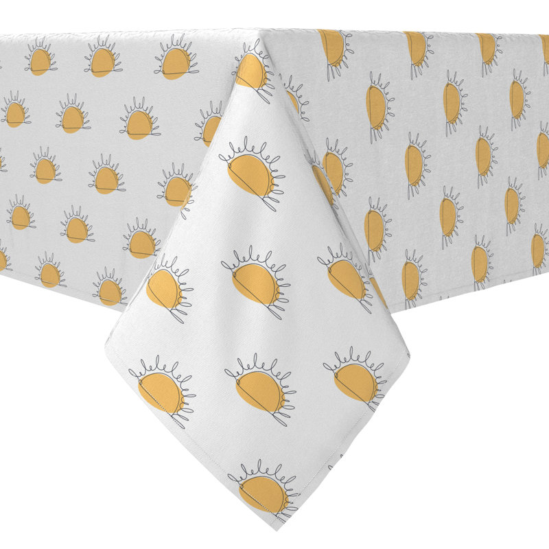 Rectangular Geometric Cotton Twill Tablecloth