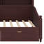 Lit de jour en bois classique avec tiroirs de rangement et tablettes décoratives pour tête de lit-935118146