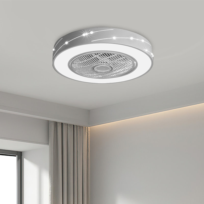 Titonka 21.6 White Acrylic LED Ceiling Fan Light, 3-Speed Quiet Motor & Timer