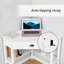 Bureau en coin triangulaire avec tiroir et tablettes de rangement pour petits espaces Bureau à domicile
