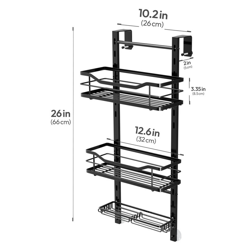 Stainless Steel Shower Caddy, Black