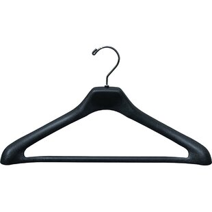 Hanger Central Recycled Black Heavy Duty Plastic Shirt Blouse Garment Hangers with Polished Metal Swivel Hooks, 15 inch, 100 Pack, Size: 15 inch