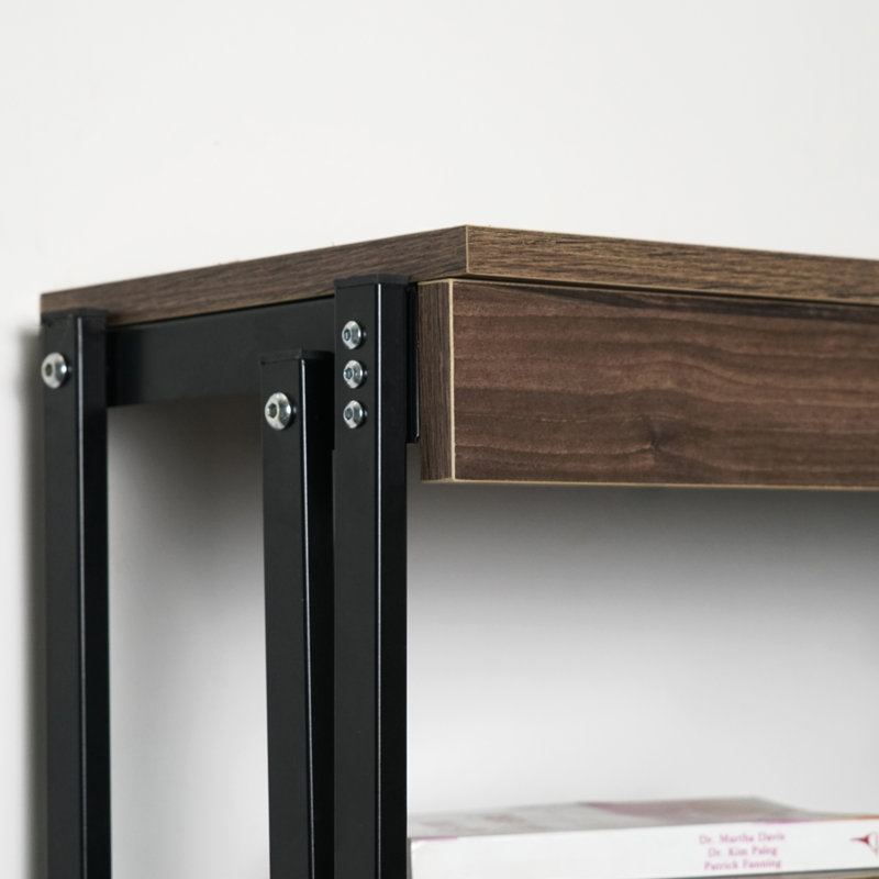 Mikenas Murphy Folding Table and Wall Shelf (MDF), Brown