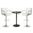 3 Piece Height-Adjustable Pub Table And Leathered Pedestal Bar Stool Dining Set