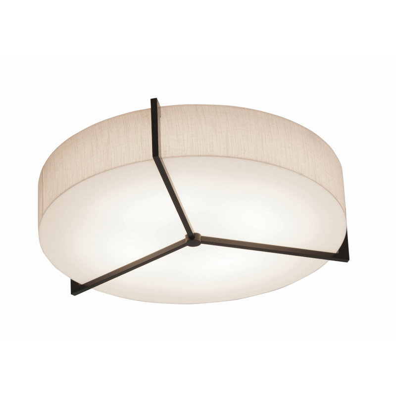 Plafonnier encastré cylindrique à DEL 1 lumière 21,25 po Leeroy, Espresso, Jute