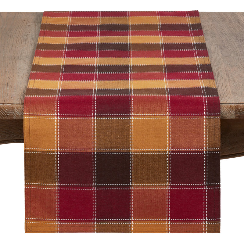 Bitner Plaid Table Runner, Multi, 72" x 16"