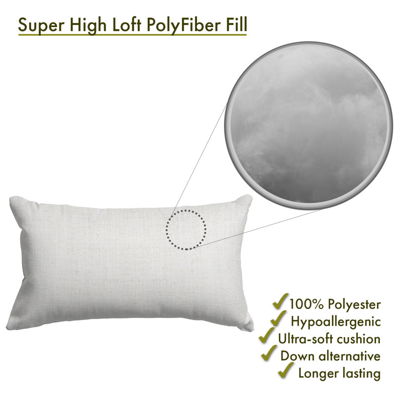 Magnolia White Linen Rectangular Throw Pillow 20" x 12"