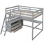 Loft Bed with Desk and Shelves,Two Built-in Drawers-324373609