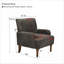 Fauteuil d'appoint rembourré large en velours côtelé large avec pieds en bois massif
