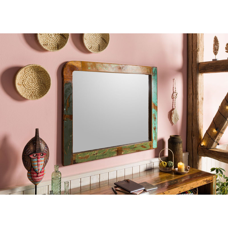 Sixties Solid Wood Wall Vanity Mirror