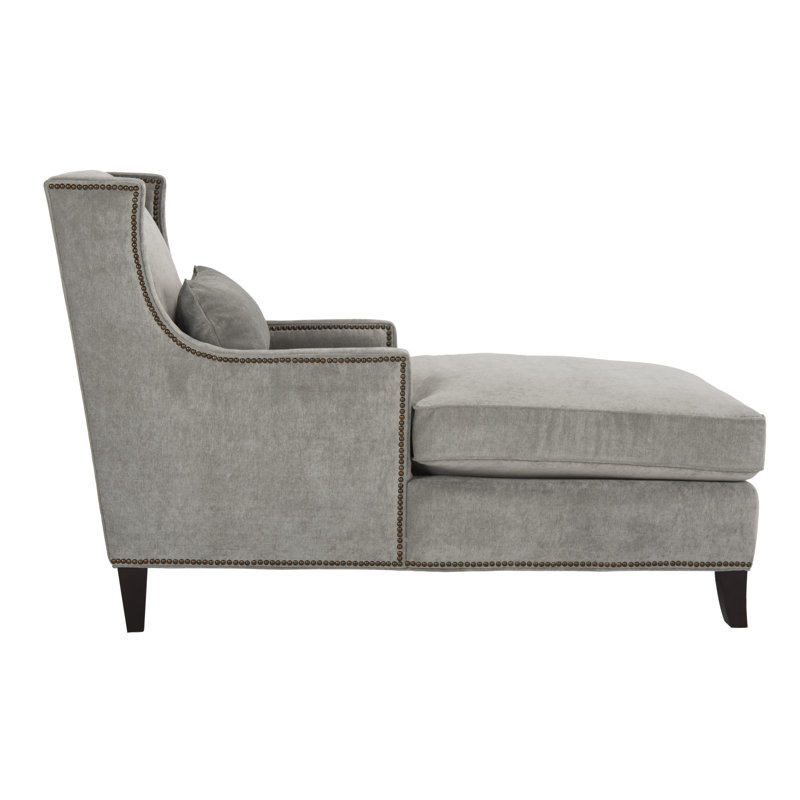 Higdon Velvet Chaise Lounge, Velvet Ash Gray