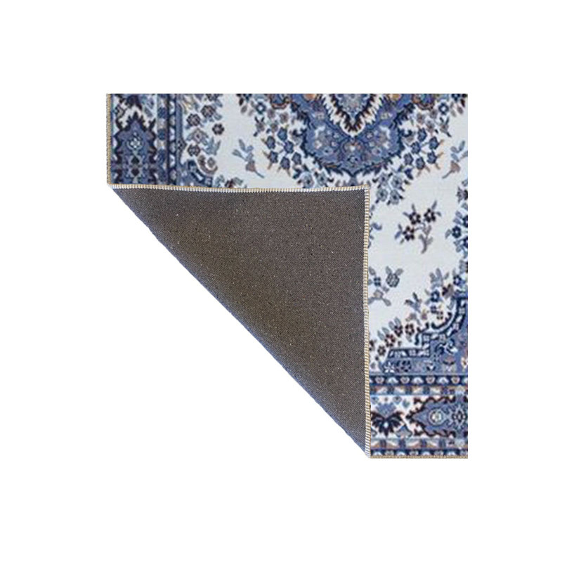Tapis décoratif lavable bleu, Tapis de couloir 2 pi 6 po x 6 pi 7 po inclus