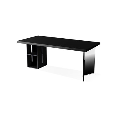 Bureaux rectangulaires noirs en bois massif