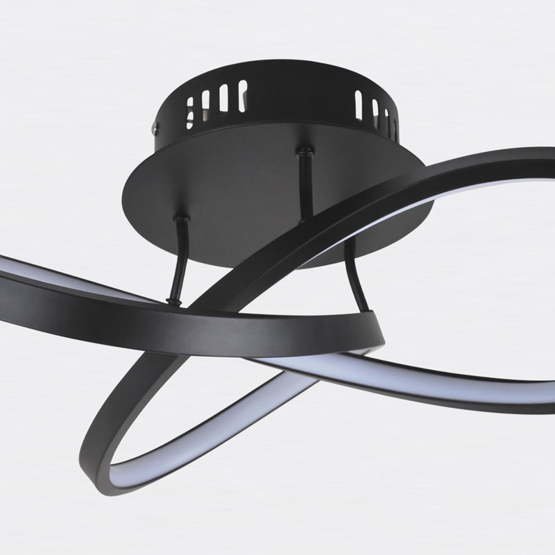 Cleophis LED Semi Flush Mount, Matt Black