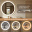 Grand miroir de salle de bain rond moderne à DEL Liese, température de couleur réglable-1581469875