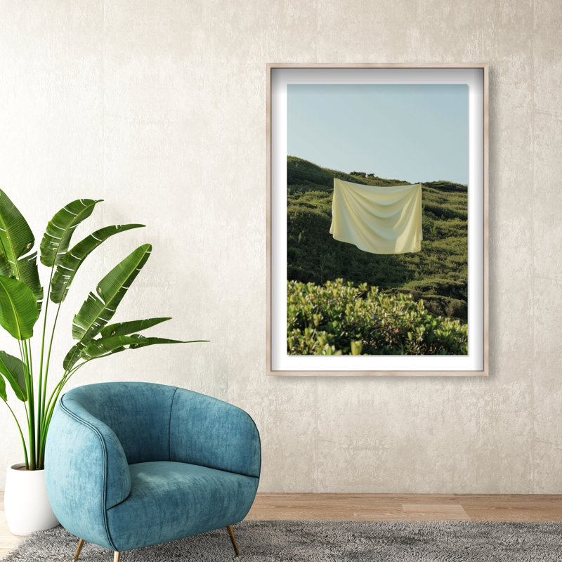 Floating Cotton II Shadowbox Bath & Laundry Print by Oliver Gal, Black Frame, 10 x 15, 37.5"H x 25.5"W, Natural Oak Shadowbox