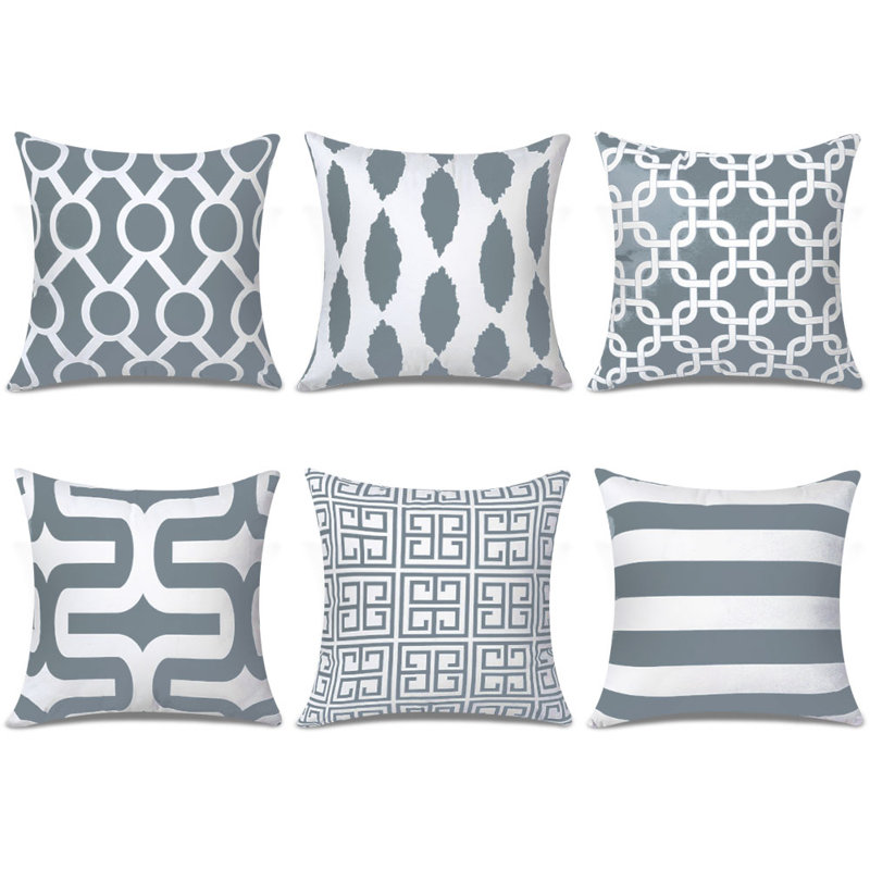 Housse de coussin carrée, 20 po x 20 po, gris