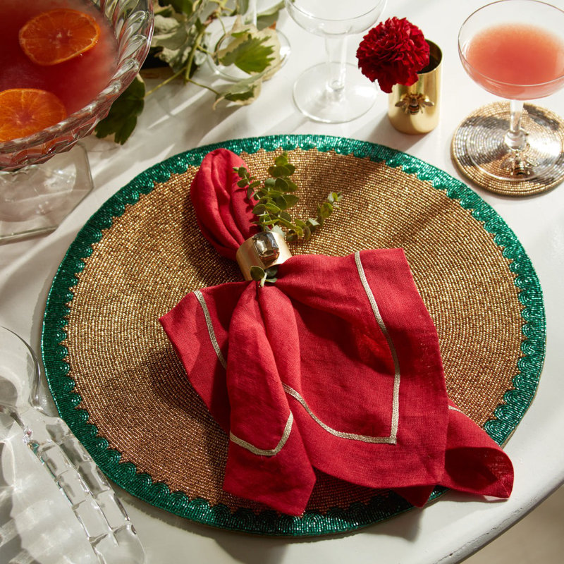 Linen Square Napkins, Berry