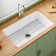 Tssia 32" L x 19" W Single Bowl Fireclay Kitchen Sinks White with Bottom Grids and Basket Strainer