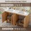 Meuble-lavabo double 60,2 po avec plateau en marbre de culture et lavabo-916729565