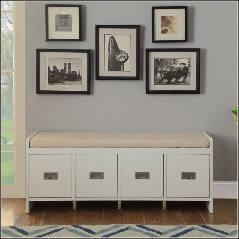 Stylish And Functional Bench With Ample Storage And Comfortable Seating