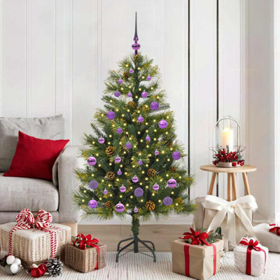 Artificial Hinged Christmas Tree with Cones