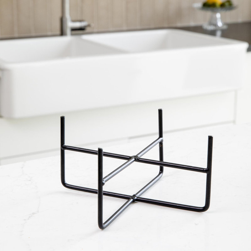 Simple Solid Dog Bowl Stand (Stand Only), Black, Small (3.5")