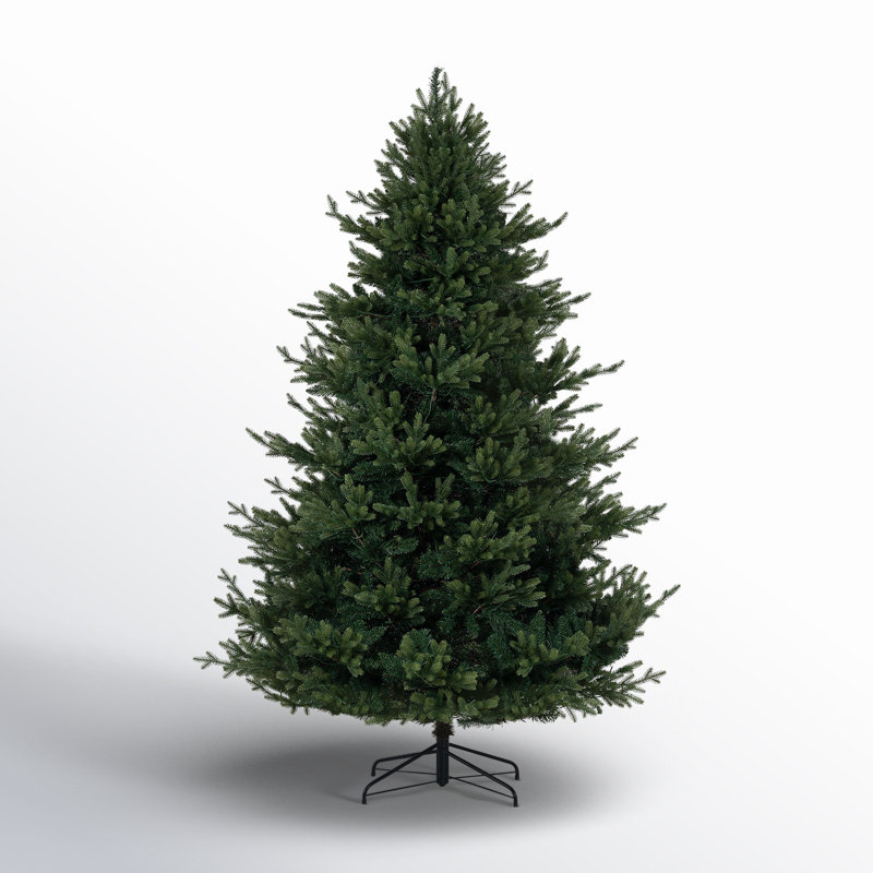 Traditional Christmas Tree with Lights, Prelit with Metal Stand, 6.5 ft