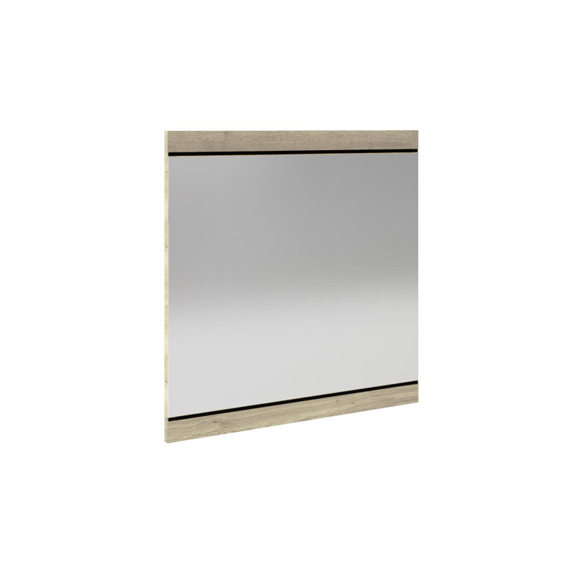 Mcduffy Glass Flat Wall Mirror, Oak Bardolino Grey