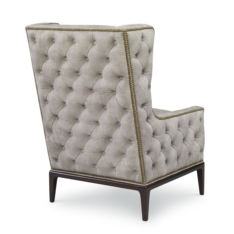 Fauteuil à oreilles 28 po Claxton, Laiton délavé petit, Espresso, Ivoire de Venise