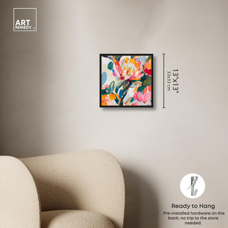 Toile vivante I par Art Remedy, H 13 po x l 13 po, Noir, Floater Frame