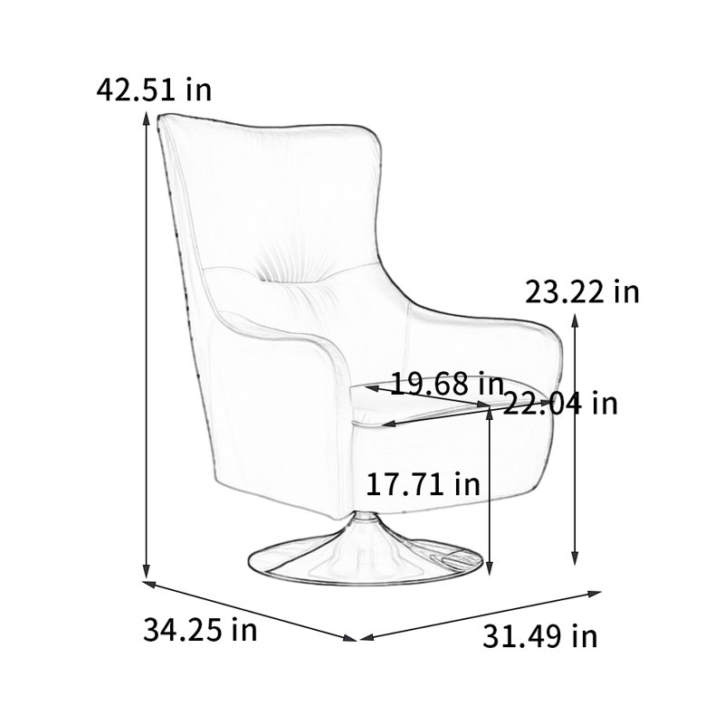 Chaise rotative ergonomique à haut dossier, Gris