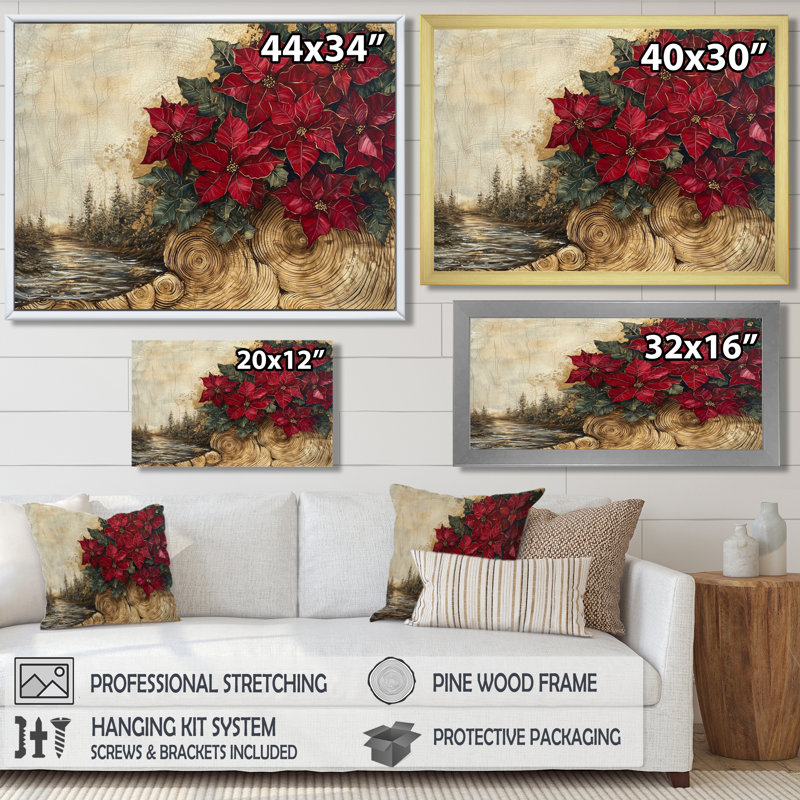 Générateur - art mural floral, H 12 po x l 20 po, Toile tendue