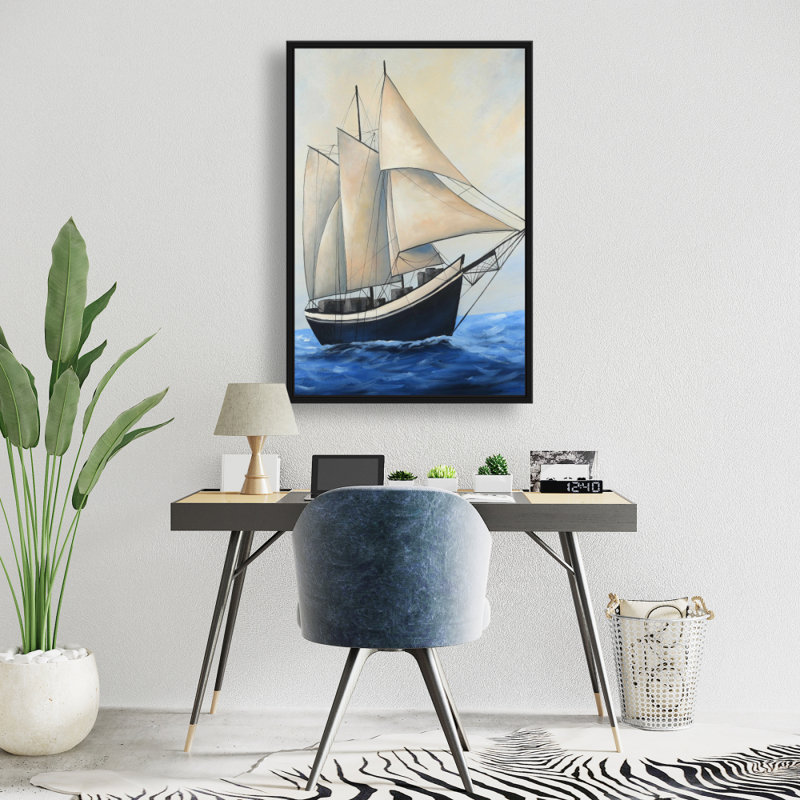 «Ship Gamment Sailing By A Sunny Day» sur toile, H 36 po x l 24 po