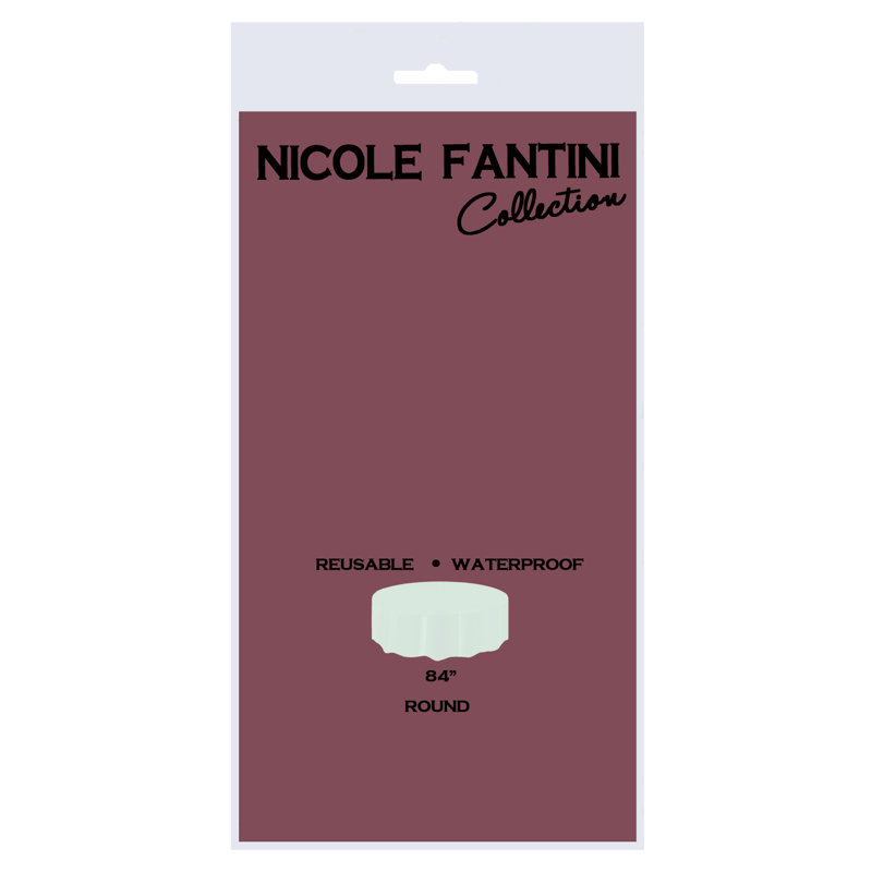 Nicole Fantini Plastic Disposable Round Tablecloth 84", Berry