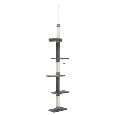 Interactive Adjustable 5-Tier Floor To Ceiling Cat Tower