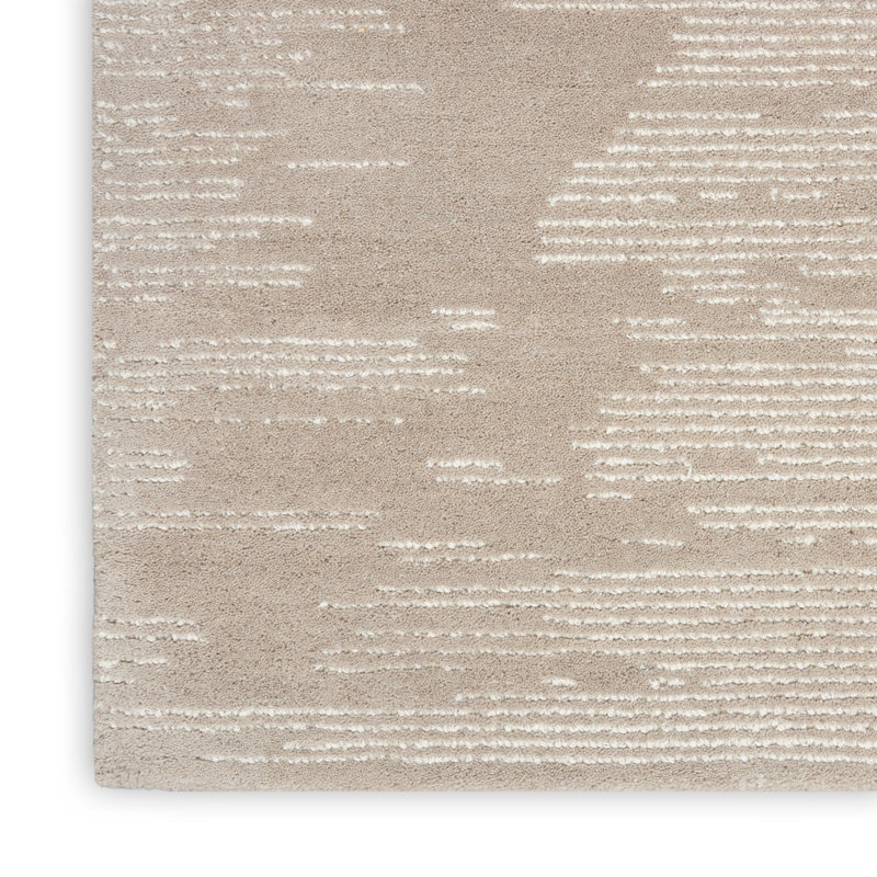 Laurene Abstract Area Rug in Taupe/Ivory, Rectangle 4' x 6'