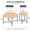 Ensemble 2 pièces table basse et table de bout avec plateau en panneau de fibres à densité moyenne imperméable-133293473